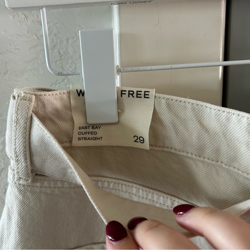 NWT Free People East Bay Cuffed Straight Belted Baggy Jeans - Picture 5 of 6